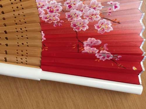 Exquisite antique silk Japanese fan
